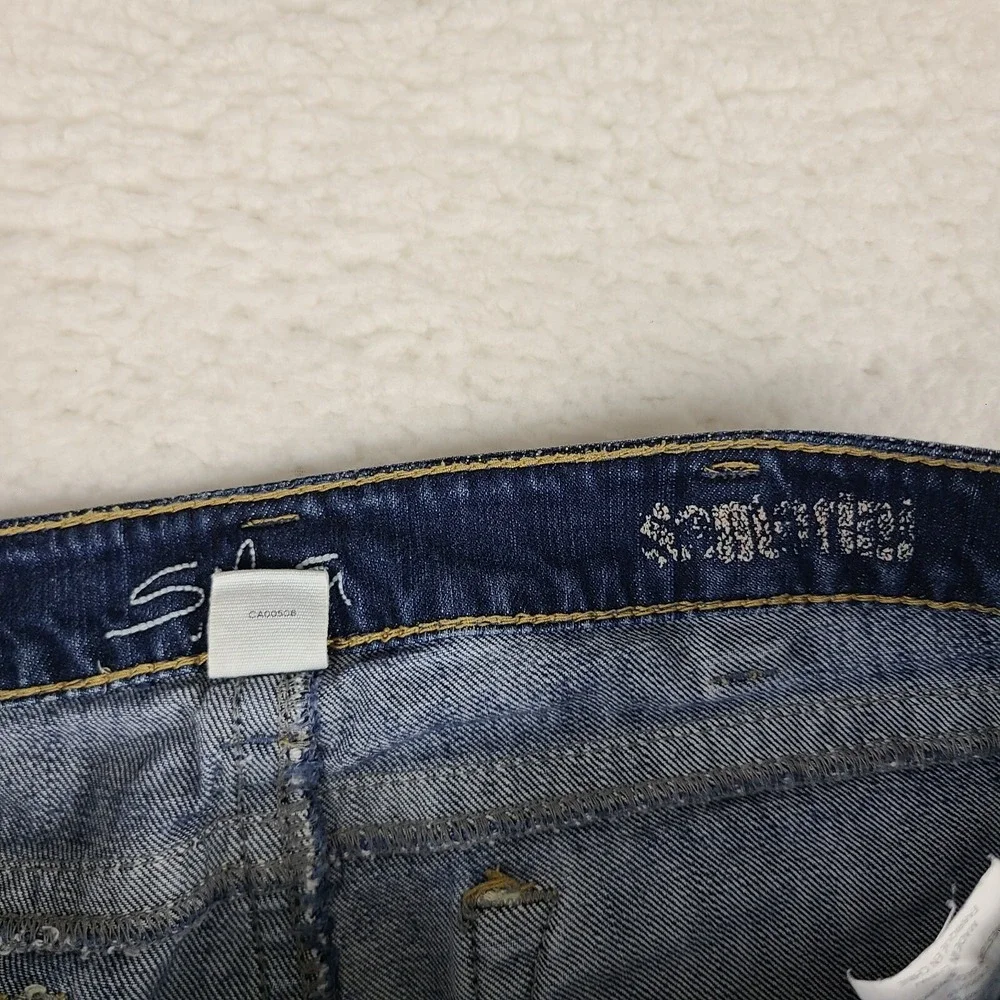 Silver Jeans Womens 30‎ Blue Santorini Capri Distress Light Wash Denim
